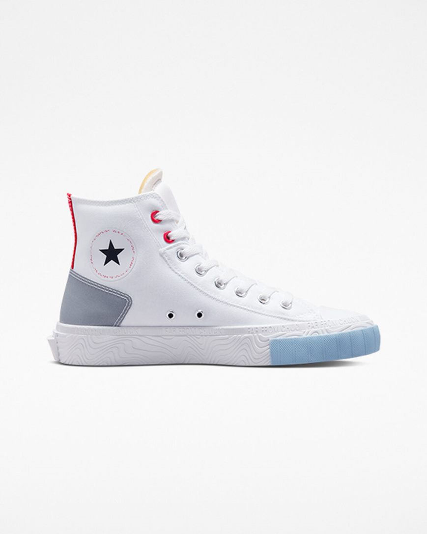 Tenisi Inalti Barbati Converse Chuck Taylor Alt Star Reflective Shine Albi Rosii Albastri | RO 0TUPK986